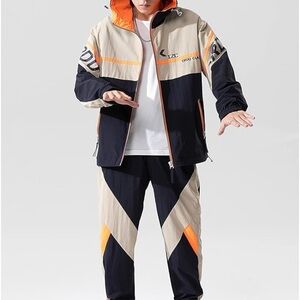 Men's Beige and Black Jacket and joggers